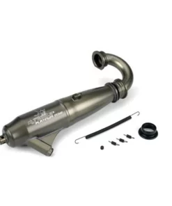 Dynamite Dynamite 1/8 053 Mid-Range Inline Exhaust Sys:Hard Anodized